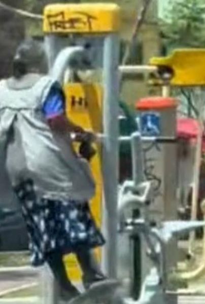 Video se hace viral: Abuelita es captada jugando y haciendo ejercicio en un parque