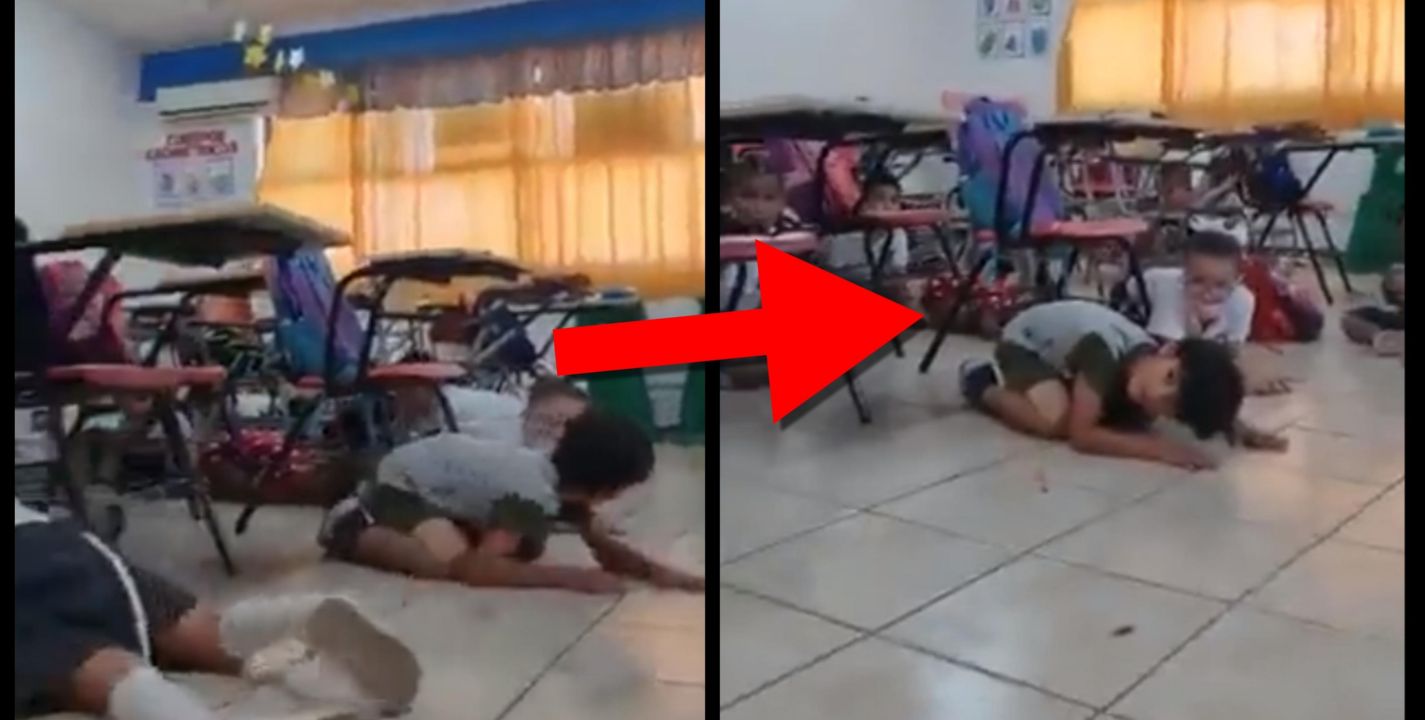 Se viraliza vídeo de una balacera en una primaria de Empalme