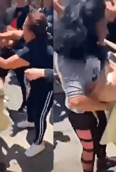 VÍDEO: golpean a estudiante y a su madre con bebé en brazos afuera de una secundaria